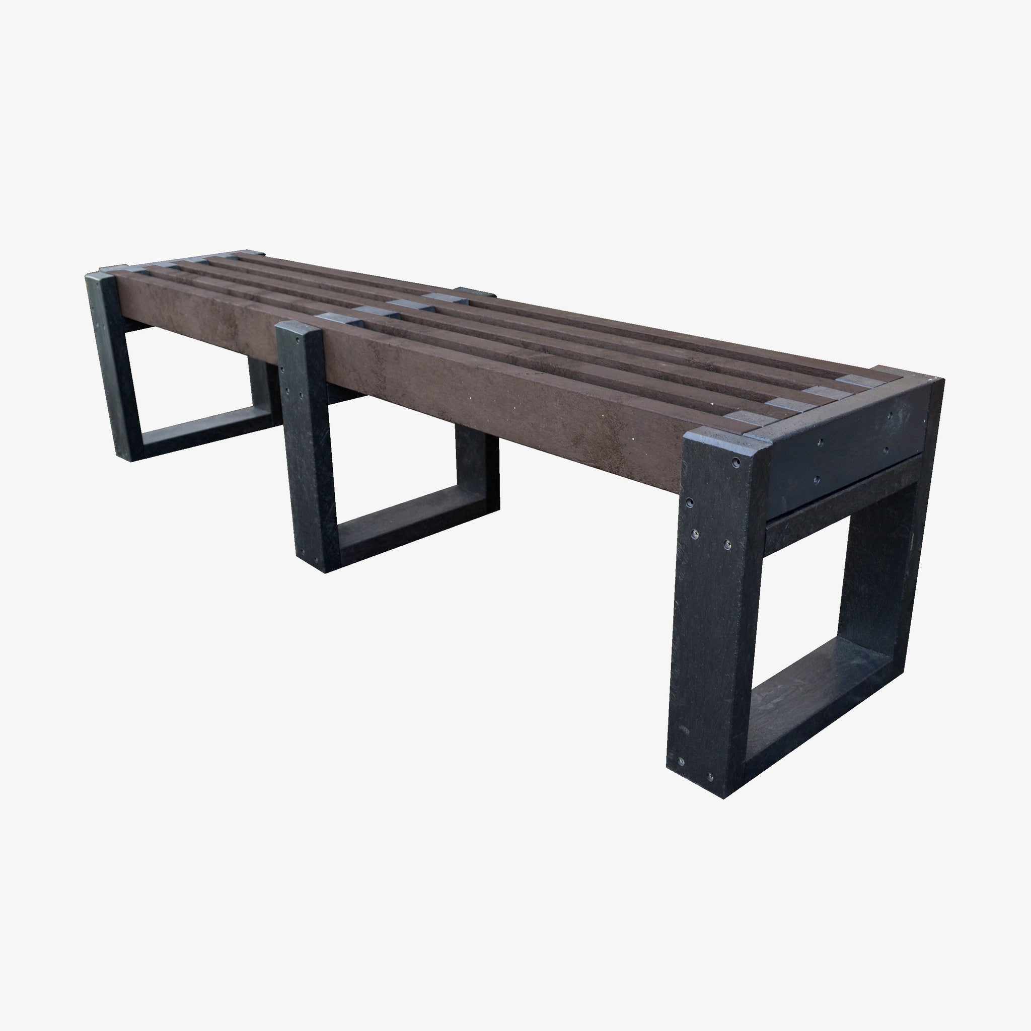 Manticore Lumber black & brown recycled plastic bench