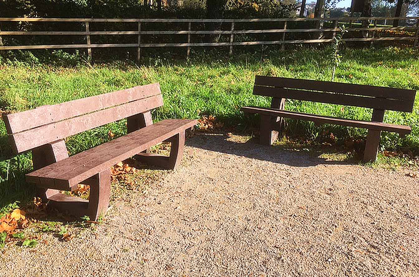 community-garden-brown-plastic-benches