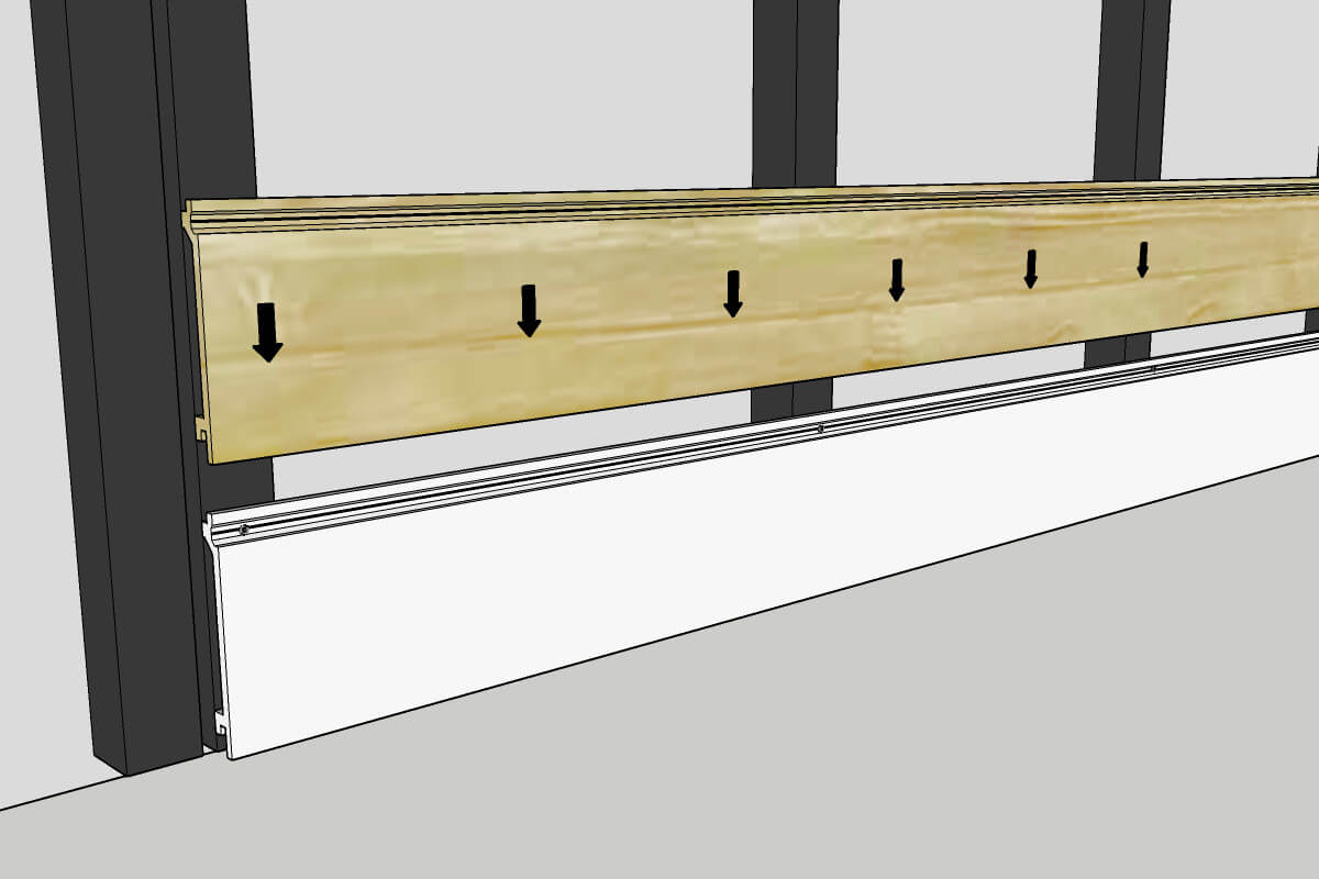 Placing the second horizontal cladding board